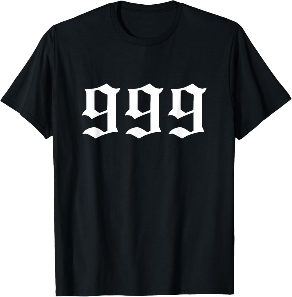 Urban Empyre 999 T-Shirt - Unisex Adults & Kids, Black, Small, Short Sleeve, Cotton 80% Polyester 20%