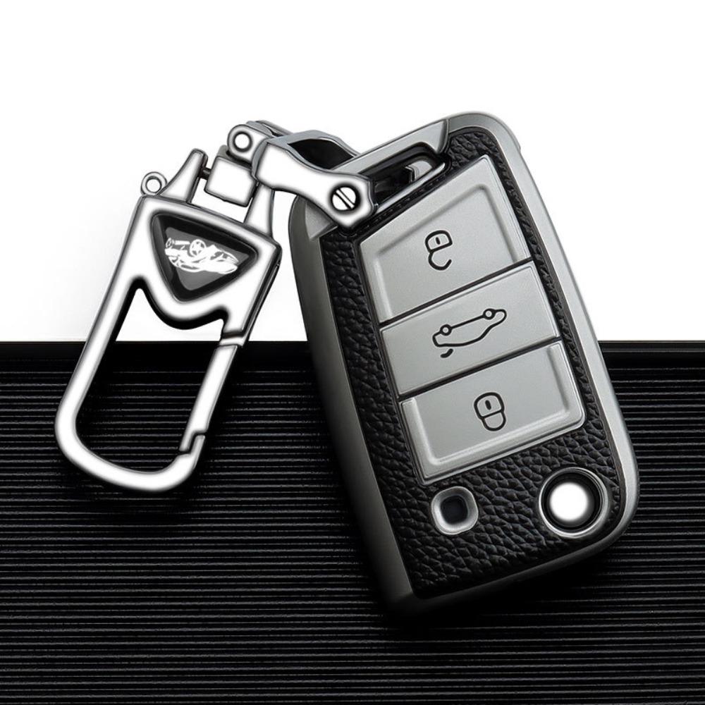 VW Car Key Cover for Polo Golf Jetta Passat Tiguan Santana Leather Key Case Protector