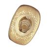 (One Size, Khaki) Men Women Beach Hat Breathable Western Style Cowgirl Straw Hat Stylish Wide Brim Sun Hat