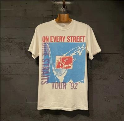 90-е годы рок-группа Dire Straits On Every Street группа Переиздание футболка винтаж