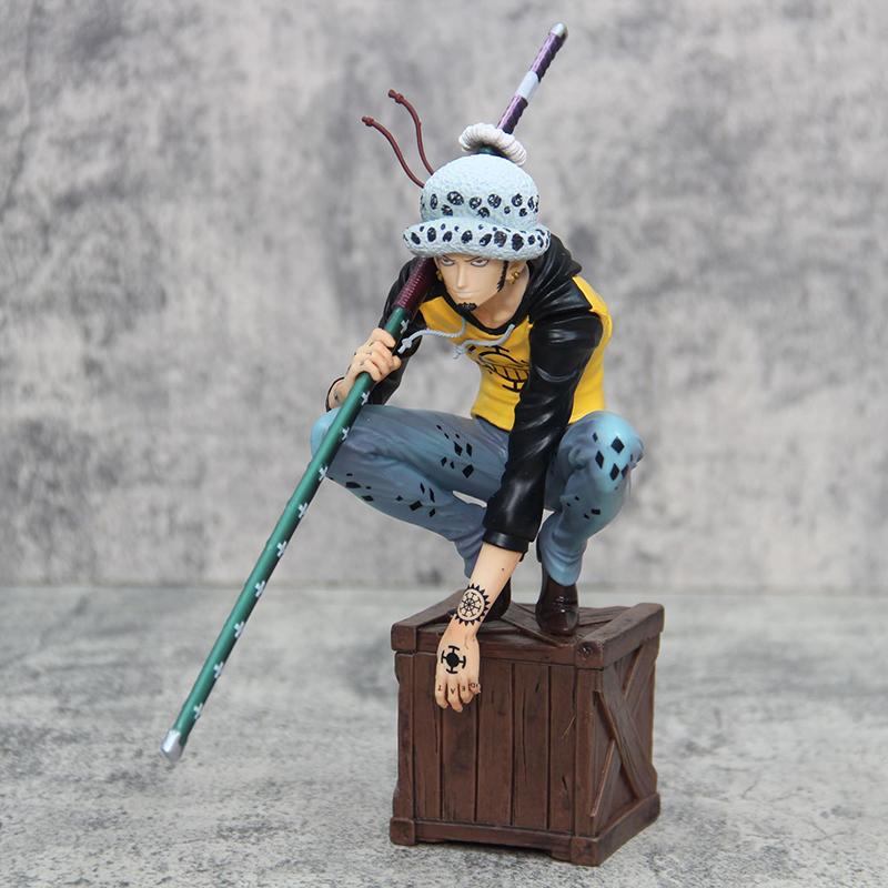 17cm One Piece Trafalgar Law PVC Figure Anime Collectible Statue Toy with Crate Base Decoration Model for One Piece Fans Gift