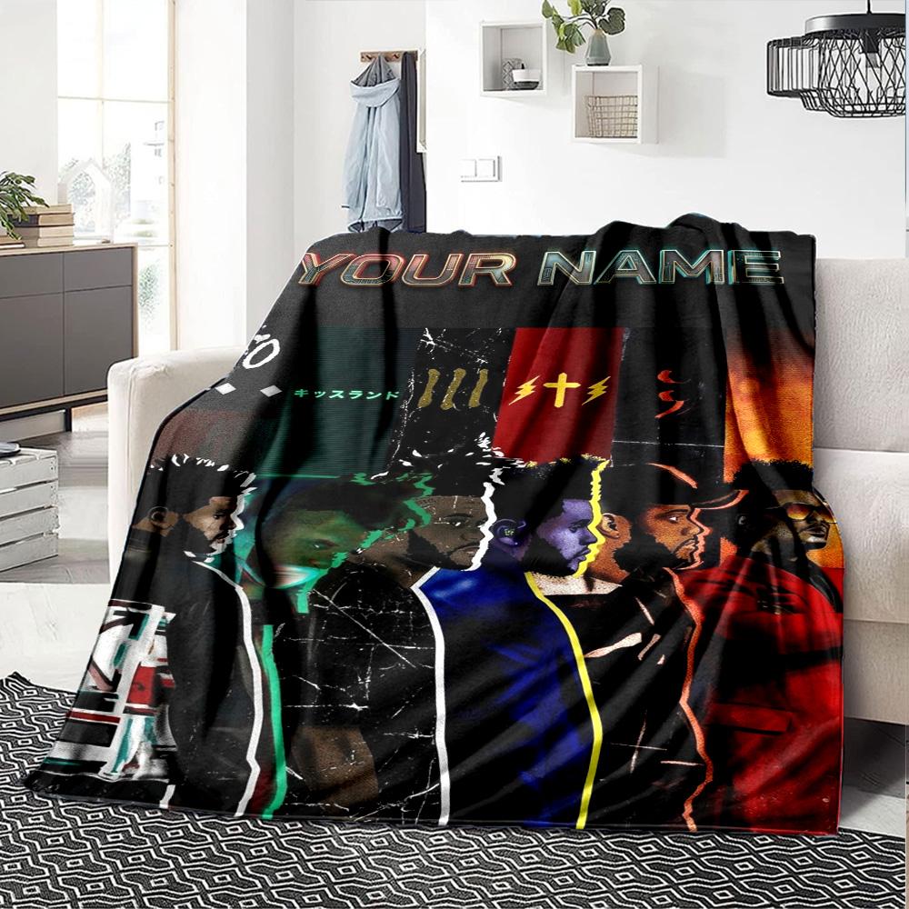 Name Custom The Weekend Poster Print Flannel Blanket High Quality Warm Comfortable Cover for All Seasons Perfect for Gifts Home Decor