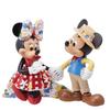 Enesco Disney Showcase Botanical Mickey and Minnie Mouse Holding Hands Figurine Multicolor 6.69"