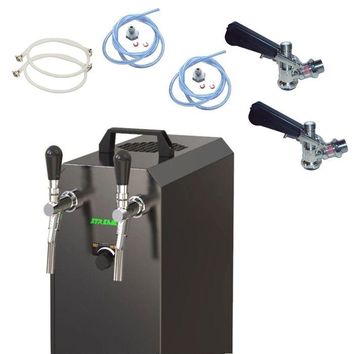 Système de distribution de bière - ICH-ZAPFE.DE - STREAM 50K 2 voies - Refroidisseur direct - 55 L/h - Mobile (pompe à air)