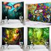 Art Deco Tapestry Witchcraft Living Room Decor Bedroom Indian Psychedelic Mushroom Mandala Wall
