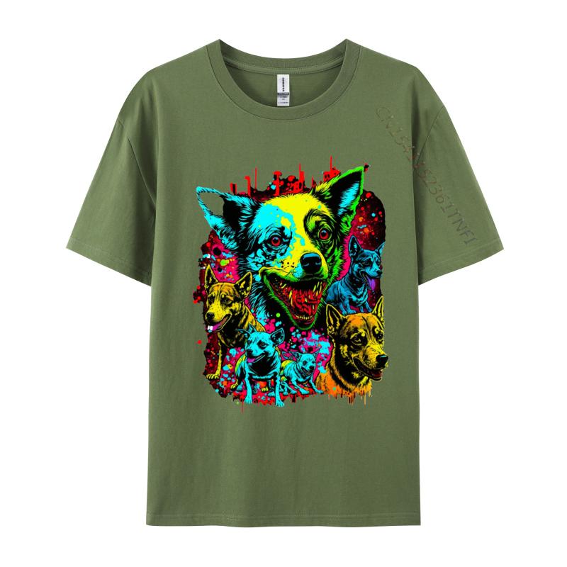 Dog Zombie Tshirt Retro TShirt Designer Printed On Cotton Men T Shirts Youthful Casual Graphic T Shirts