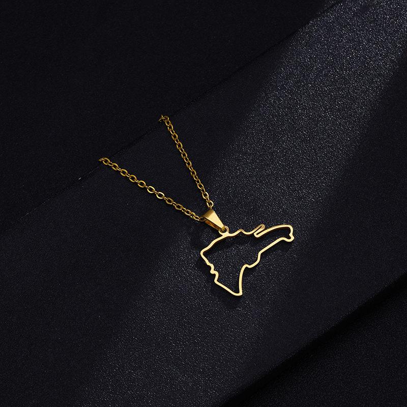 Золотой Эмалированный Подвеска-Ожерелье с Картой Доминиканской Республики Посеребренная Для Женщин Мужчин Флаг Доминики Ювелирные Изделия