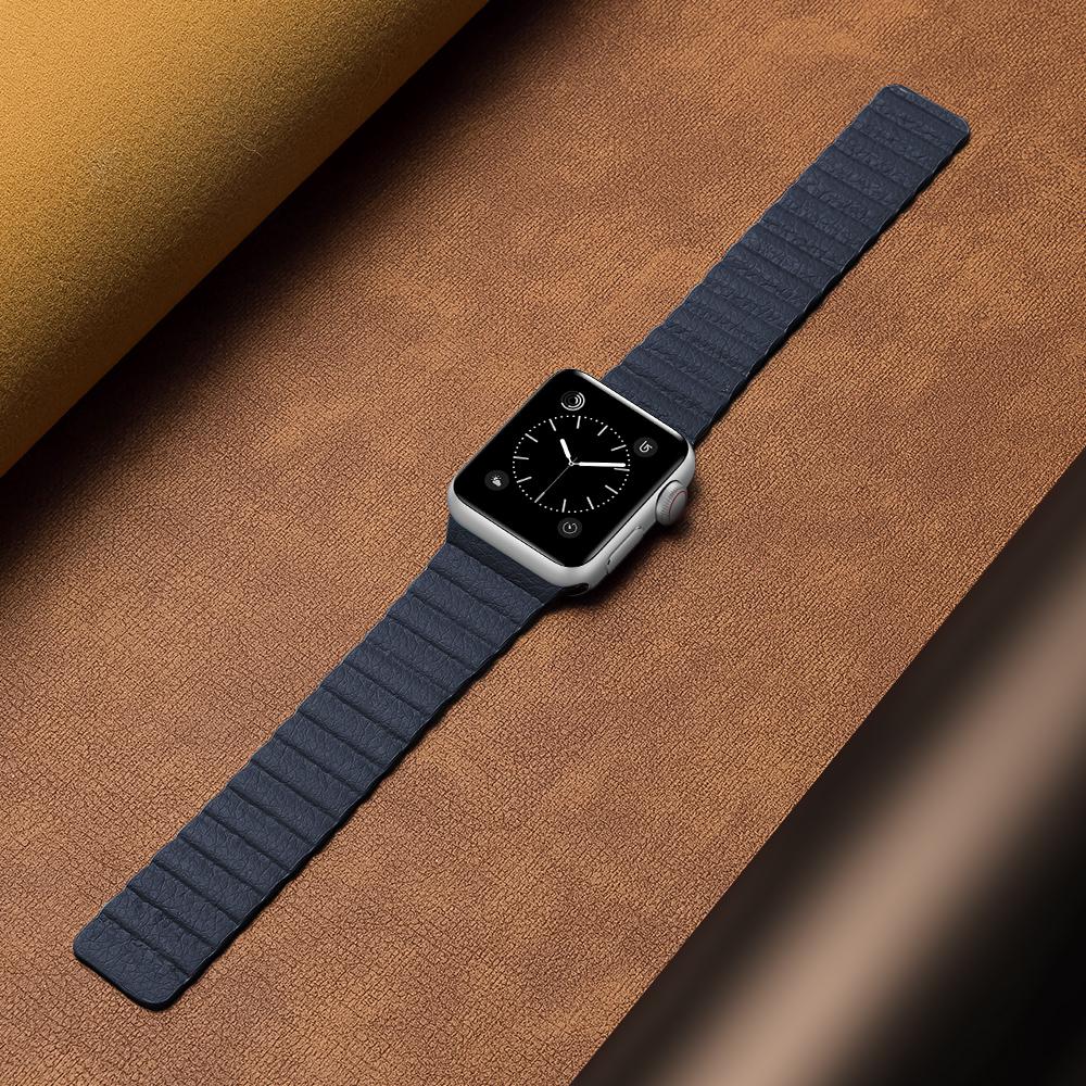Кожаный ремешок-петля для Apple Watch Ultra Band 49 мм, 44 мм, 40 мм, 38 мм, 42 мм, магнитный браслет iwatch series 3, 4, 5 se, 7, 8, 45 мм, 41 мм