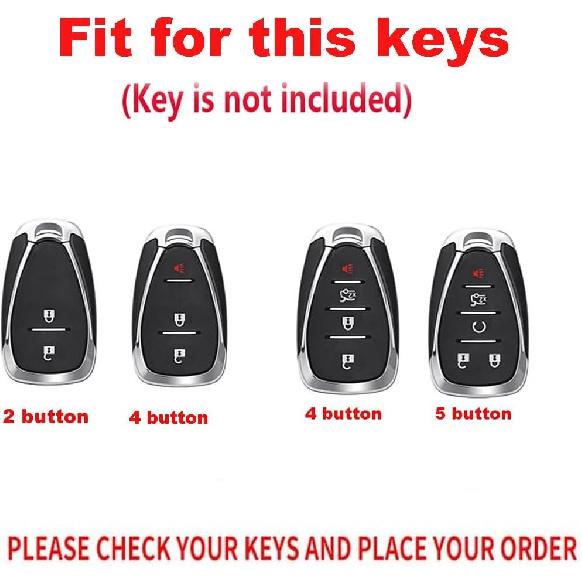 Smart Remote Key Fob Holder Fit for Chevrolet Chevy Equinox Camaro Genuine Leather Car Keycover 2/3/4/5 Buttons