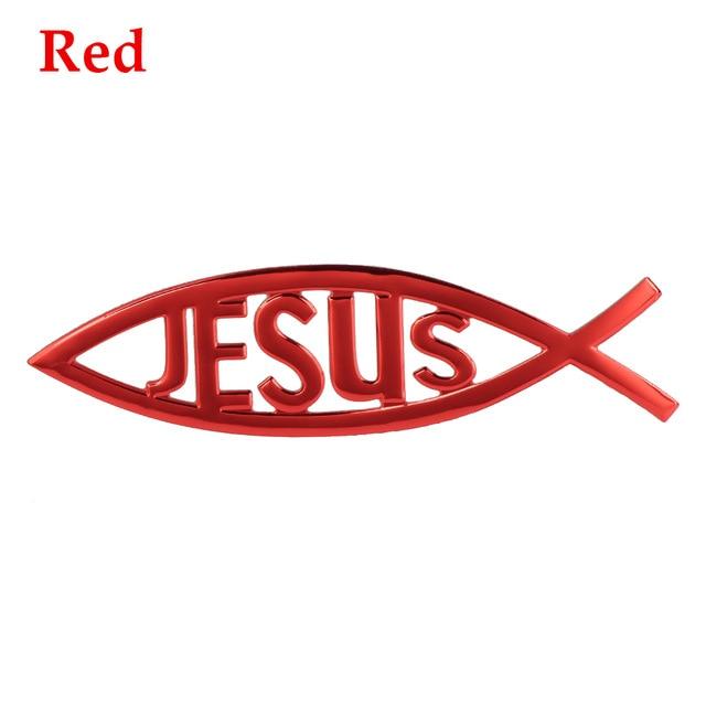 Car Styling Jesus Fish Symbol Logo Car Emblem Badge Sticker Decal Universal 3D Christian Car & Truck Decorative Sticker