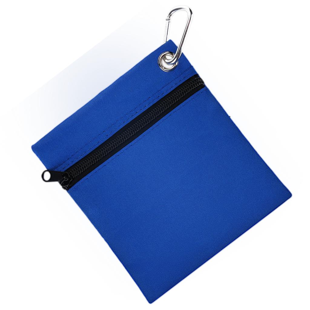 Zippered Golf Tee Ball Storage Bag Holder with Carabiner Golfing Accessories