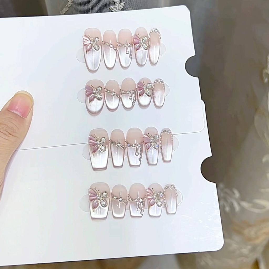 Pure Hand-made Phototherapy Wear Armor Star Light Butterfly Finished Product Reusable Nail Art Patches