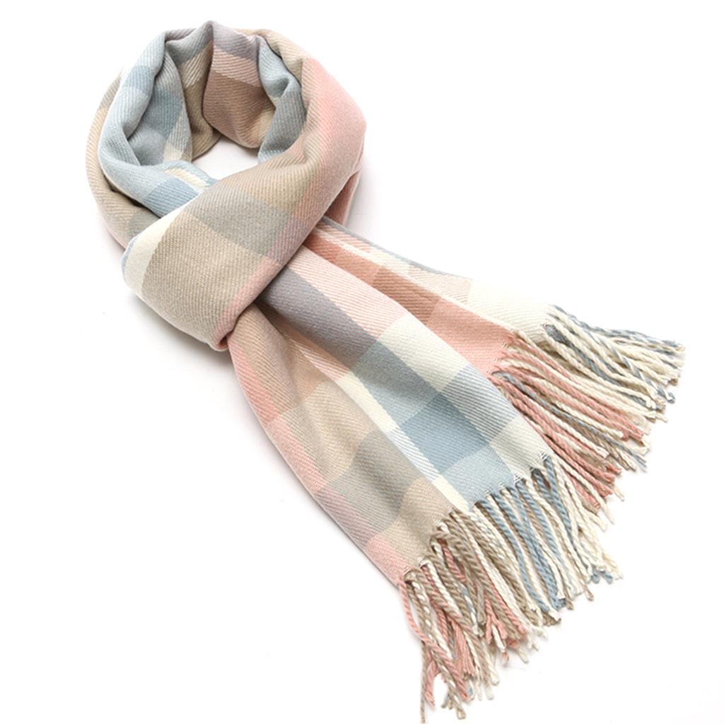 Fashionable Plaid Scarf for Women Autumn and Winter Imitation Cashmere Scarf Mid-length Warm Scarf Shawl Sweet Scarf Cute Scarf