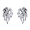 [R4808] - Silver 'Sissi' Earrings In Silver White (rhodium) - 11x7mm