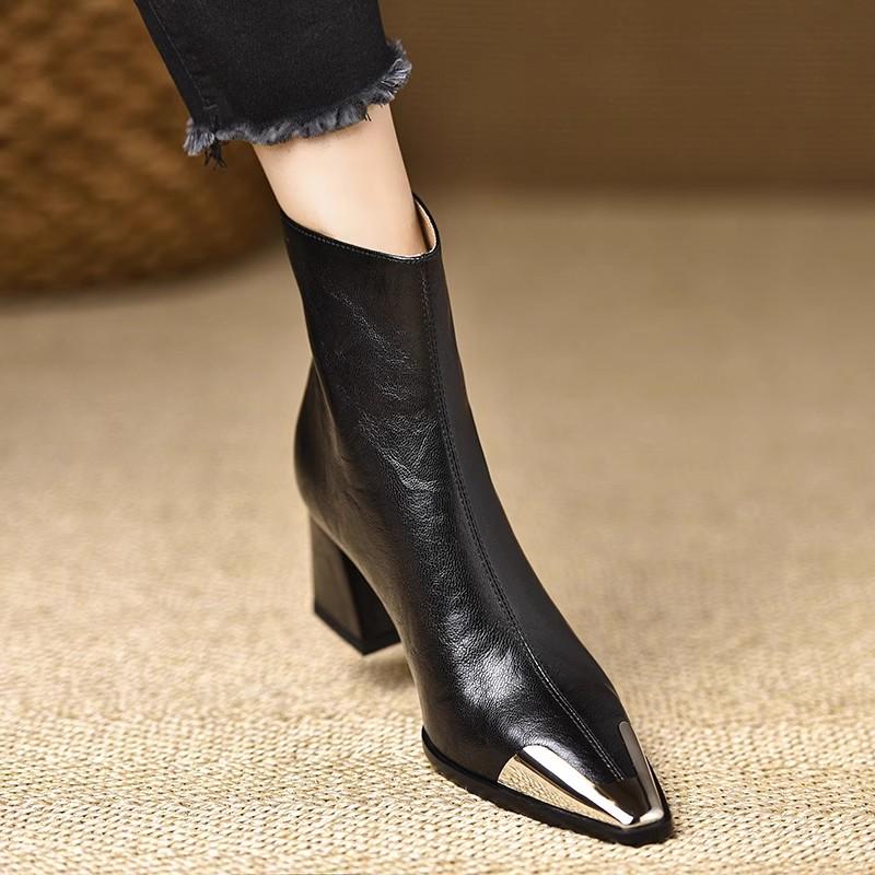 Модные дизайнерские женские ботильоны с острым носком, на высоком каблуке, короткие ботильоны, лаконичные офисные туфли для женщин