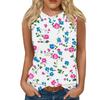 Women's Casual Round Neck Printed Sleeveless Vest Tops Vest