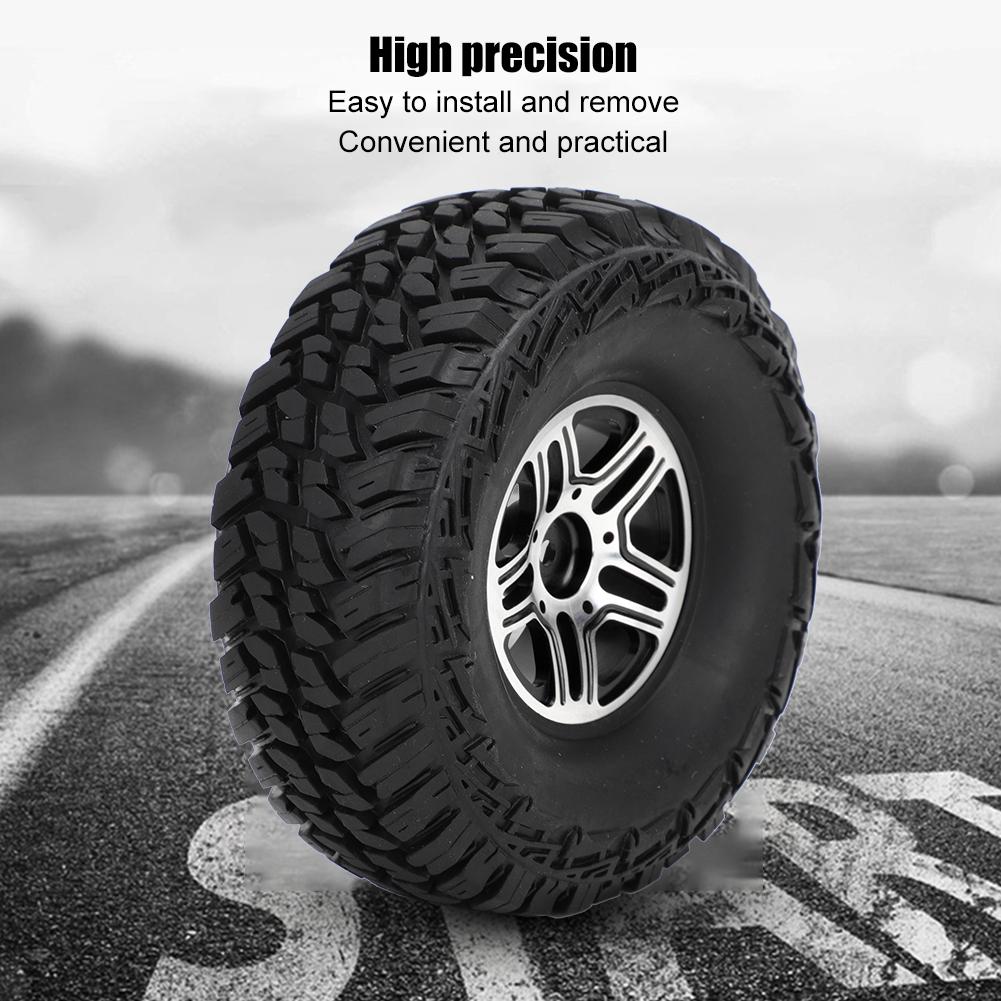 2PCS 1.9inch Aluminium Alloy Wheel Hubs Tyre Tire for 1:10 Remote Control Model RC Climbing CarBlack
