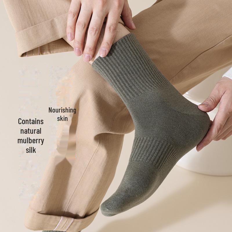 Men's Black Winter Wool-Acrylic Socks: Warm, Deodorizing, Antibacterial, All-Match.