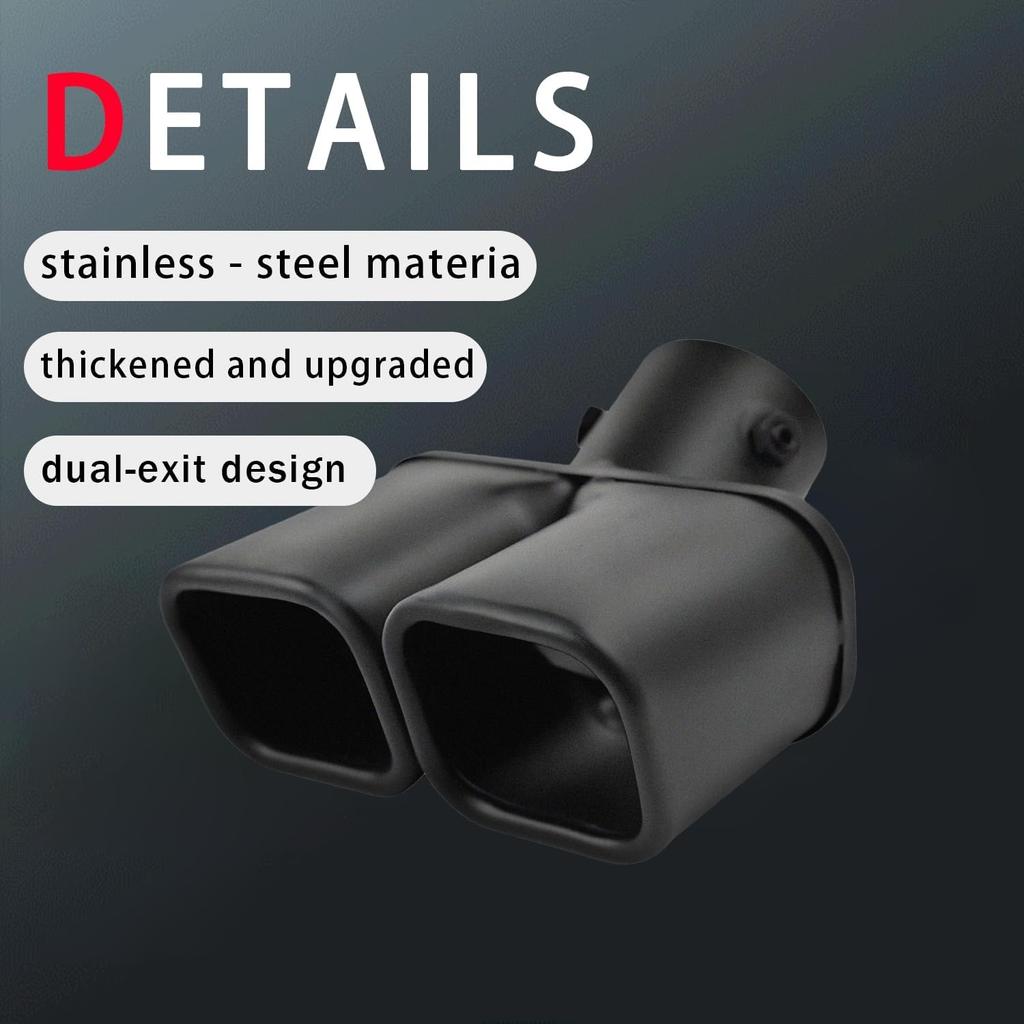 Двойные Наконечники Выхлопных Труб, Входное Отверстие 2,5 дюйма, Универсальные Изогнутые Наконечники Выхлопных Труб из Нержавеющей Стали, Квадратные Двойные Наконечники, Автомобильная Выхлопная Труба, Глушитель, Заднее Горло, Задняя Труба