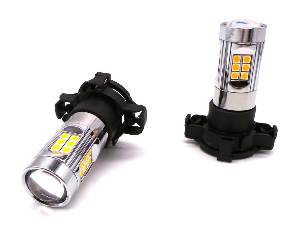 2 Pcs LED Bulb PY24W 12V CANBUS Strong Orange Off-Road