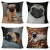 Both Sided Pug Dog Print Cushion Cover Decoration Pet Animal Pillow Case for Sofa Home Car Linen Pillowcase 45x45cm
