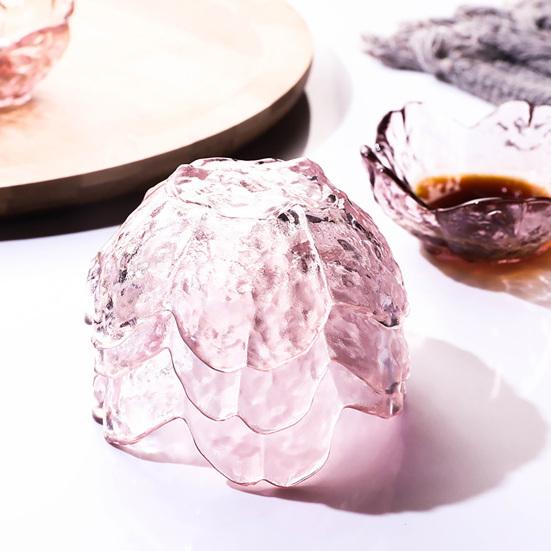 Изысканный стеклянный подарок для друзей, мини-блюдце для соуса «Цветок вишни», японская тарелочка для приправ, 60 мл, современный поднос для десертов, вместимость для дома, матовое блюдце