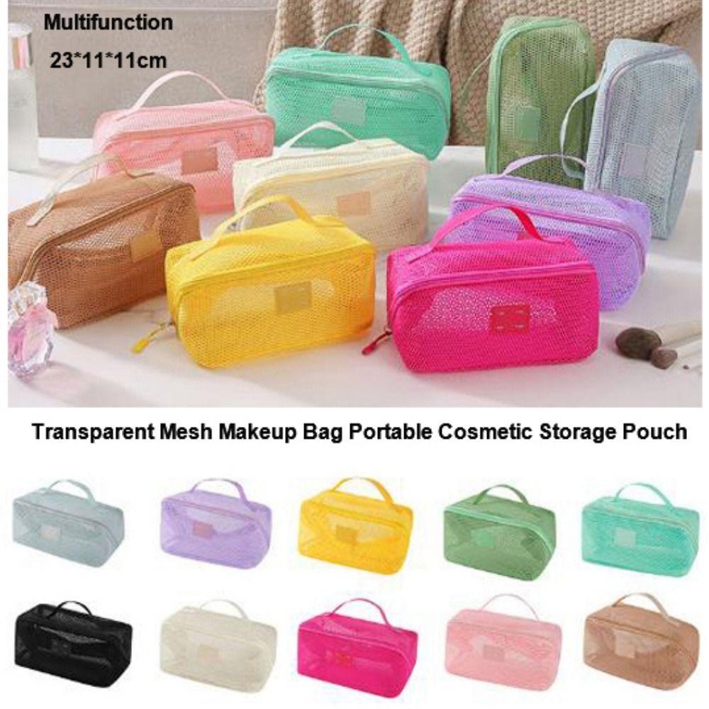 10 Colors Mesh Makeup Bag Multifunction Lipstick Organizer Bags New Ladies Toiletry Storage Bag