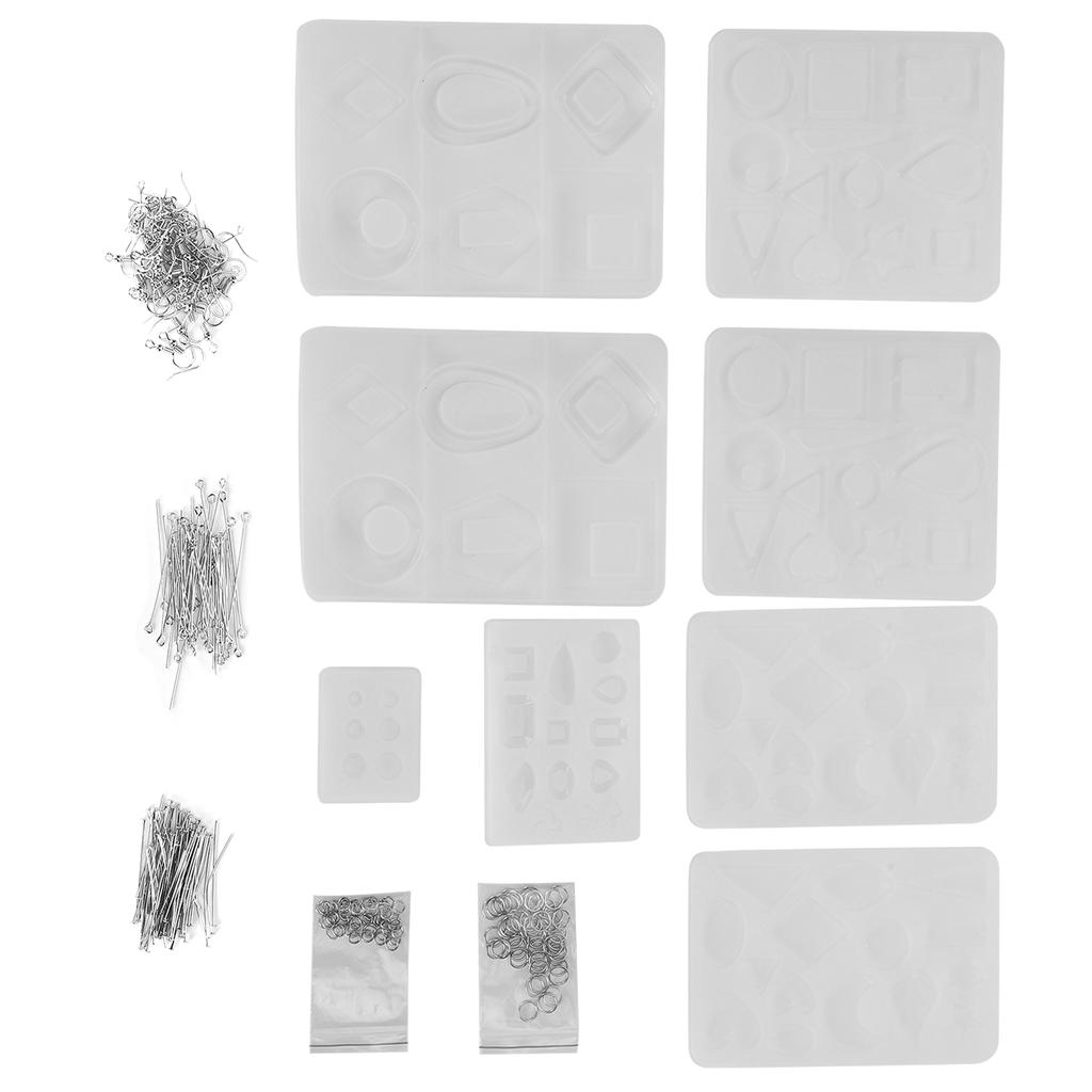 Silicone Casting Molds Tools Open Eye Pins Rings Set for Jewelry Pendant DIY Craft Making