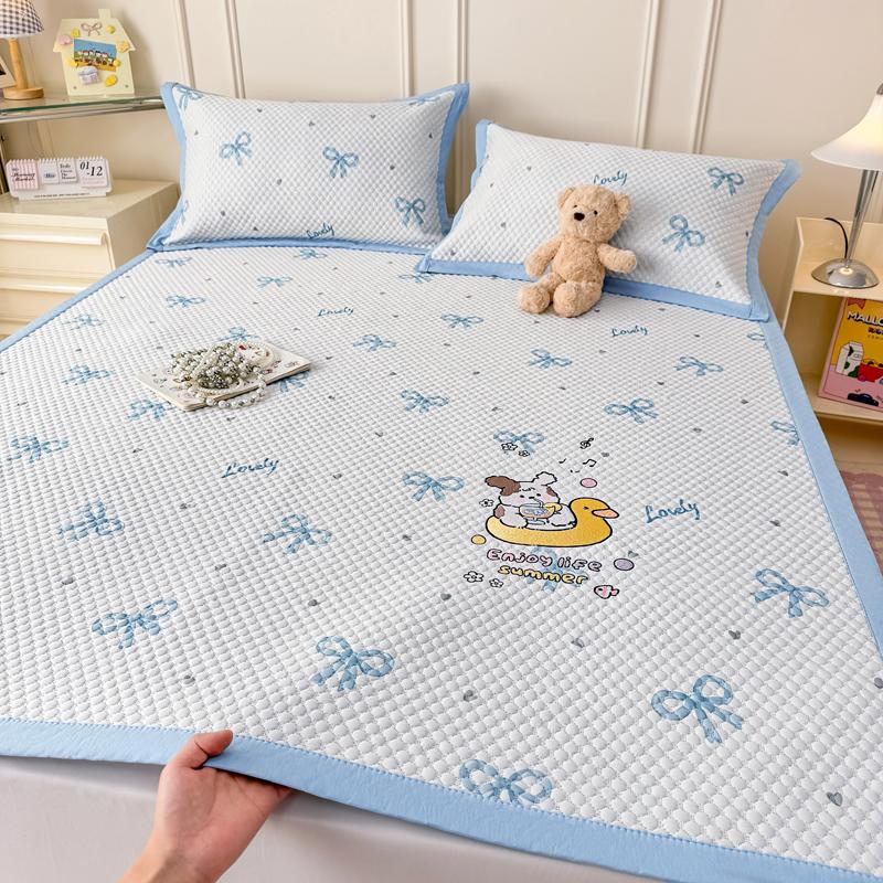 Ice Bean Cold Mat Ice Silk A-class Maternal and Child Grade Household Cooling Mat Bed Sheet Washable 3-Piece Set