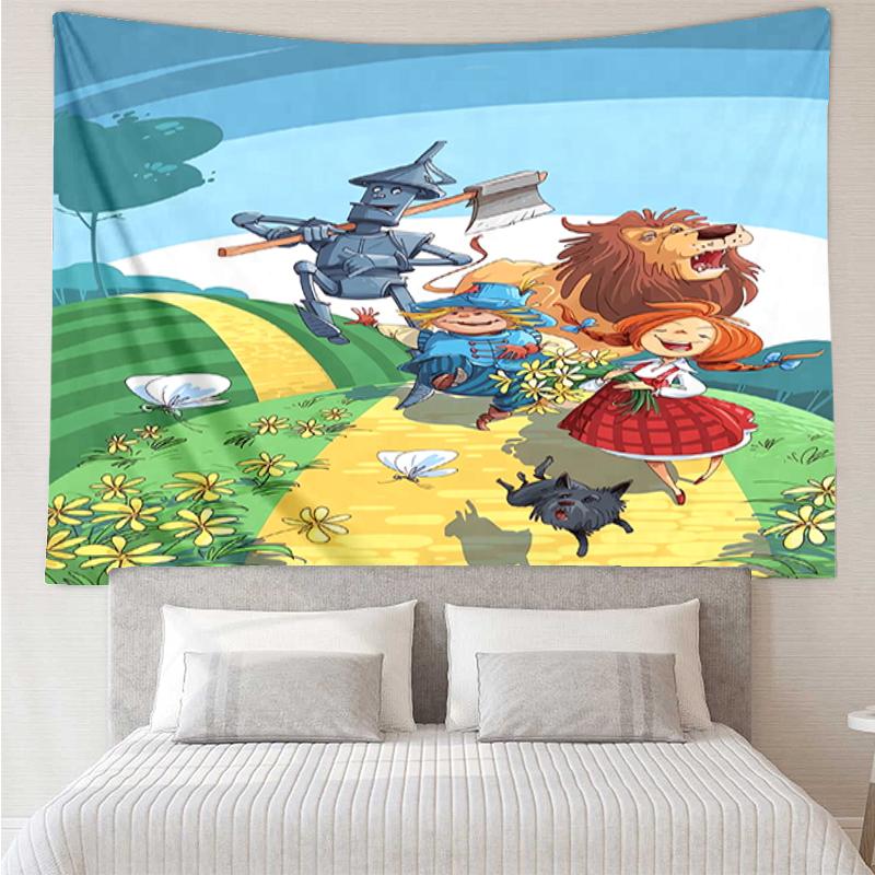 Alice-in-Wonderland Print Tapestry, Backdrop, Easy Setup, Ideal for Bedroom, Office & Living Room, with Aesthetic Wall Hanging Decor.