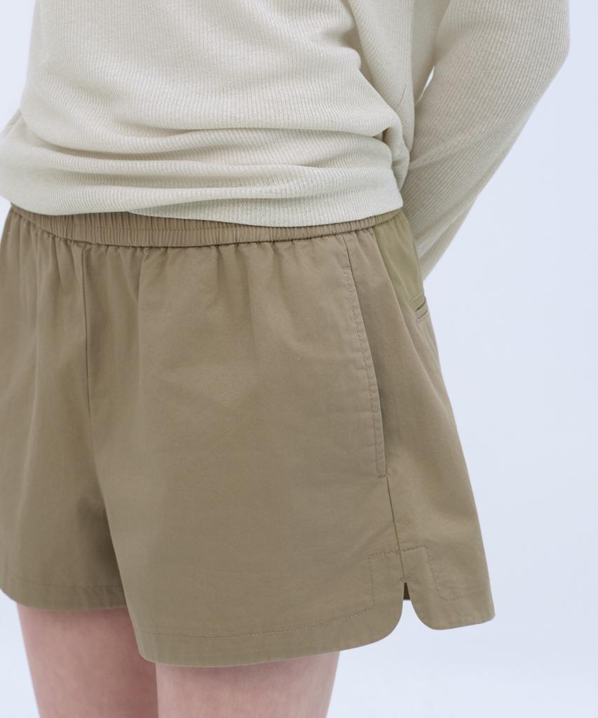 MUSINSA STANDARD WOMAN Женские хлопковые эластичные шорты [Бежевый]