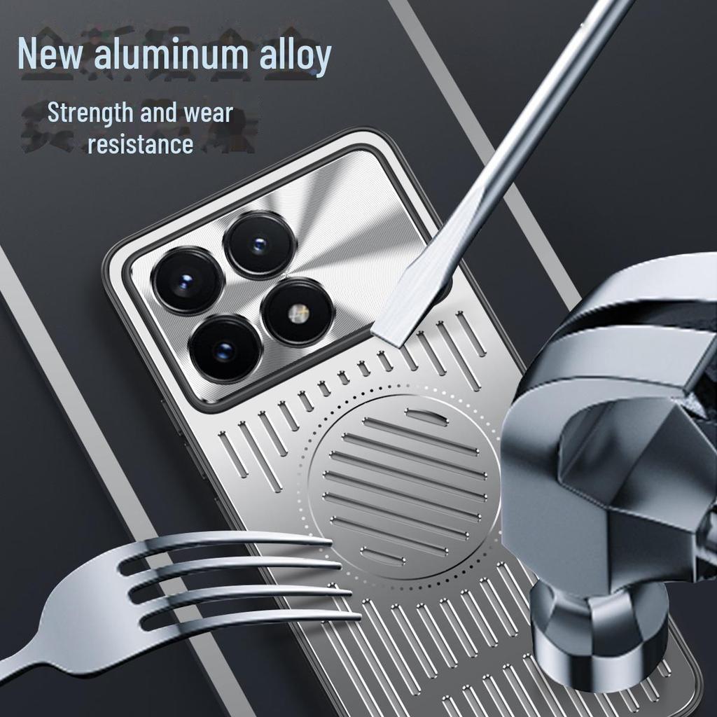 Redmi K70/ K70 Pro/ Металлический чехол с экстремальным магнитным рассеиванием тепла, устойчивый к падениям