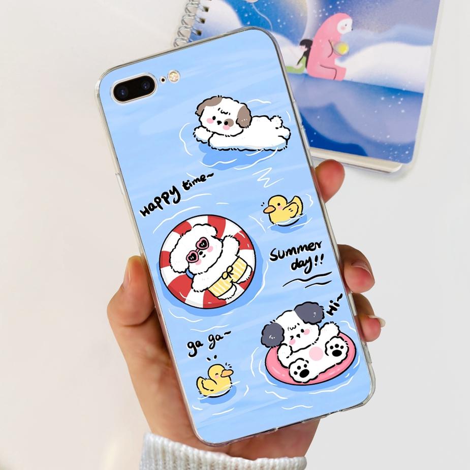 For IPhone 7 Plus Case iPhone8 Plus Fashion Painted Cover Clear Silicone Phone Case For iPhone 8 iPhone7 Plus Soft Fundas Bumper