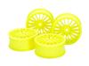 Tamiya Options 1852 Wheels Fluorescent 24mm Offset 54852 Hop-Up No. OP.1852 18-Spoke (4 Wheels), Yellow, Width, 0,