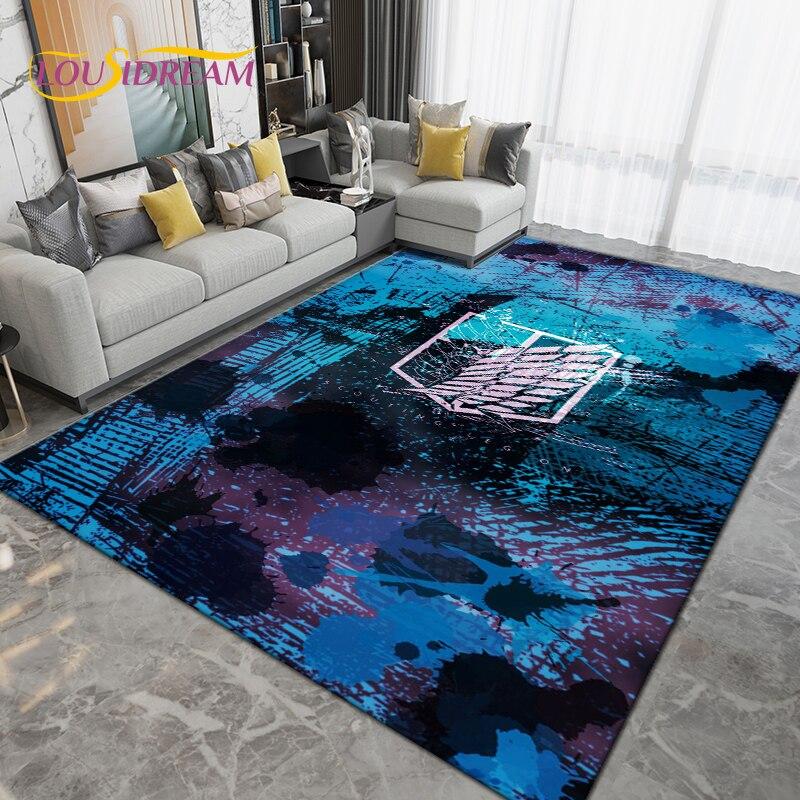 Большой коврик с рисунком аниме «Атака Титанов», коврик для гостиной, спальни, кухонный коврик для ванной комнаты, нескользящий напольный коврик в подарок