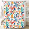 Vibrant Waterproof Bathroom Shower Curtain Fabric Decorative Print Watercolor Geometric Pattern Multicolor (Large)