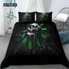 Skull Duvet Cover Set Queen Black Skeleton Paisley Floral Pattern Bedding Set for Teen Adult Polyester Halloween Comforter Cover