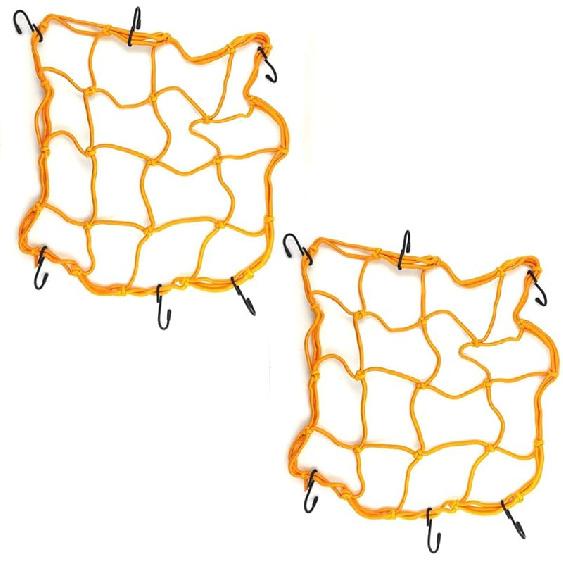 2 PCS Cargo Net,11.8 Inch X11.8 Inch Rack Bungee Net 6 Adjustable Hooks For Bike Bicycle Motorcycle (Black)