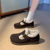 Winter Women's New Thick-soled Plus Velvet Warm Cotton Boots Flat-soled Fashionable Korean Anti-slip Casual Buckle Cotton Shoes