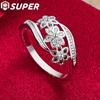 925 Sterling Silver Flower Colorful AAA Zircon Ring Jewelry