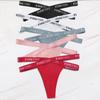 FINETOO 5 шт./компл. M-XL G-string Хлопковые женские трусики с перекрестными бретельками Femme Тонг Сексуальное кружевное белье с вырезами Трусы с надписью на поясе