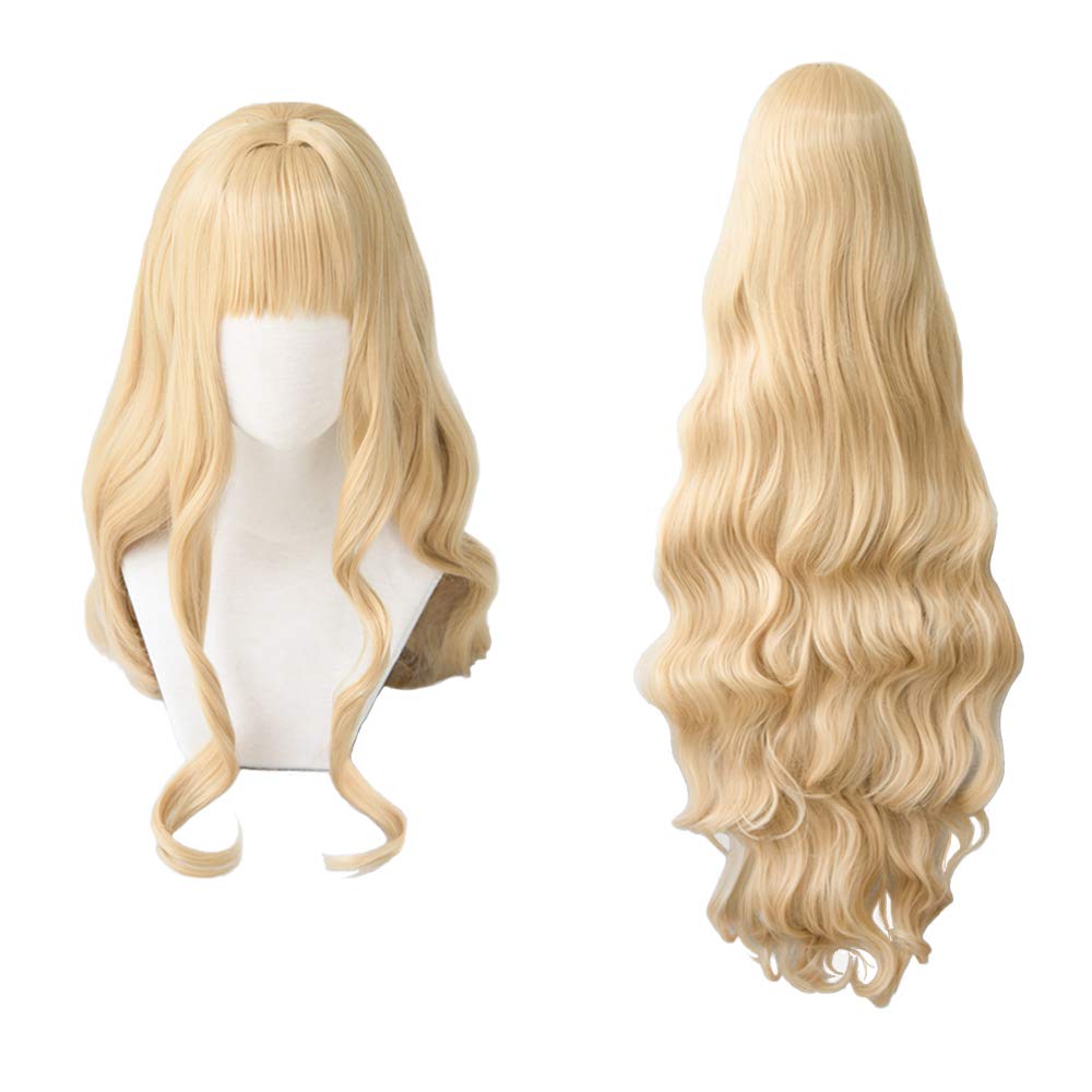 Cosplay Curly Alice In Wonderland Cosplay Plus 2 Bonus Items Heat-resistant Wig, Honey-colored, Long, Hair, Wig,
