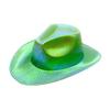 Women Party  Hat Bright Color Concave Top Wide Brim Glossy Surface Cosplay Dress-up Costume Dance Show Props Western Cowboy Hat Headwear