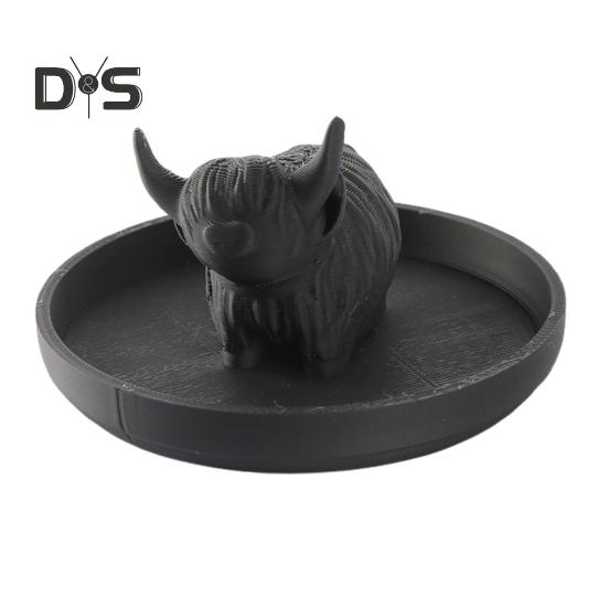 Держатель для кольца коровы Хайленд, мини-блюдо для кольца коровы Хайленд, пластиковая статуэтка крупного рогатого скота, подставка для ювелирных изделий на годовщину свадьбы, помолвку, подарок