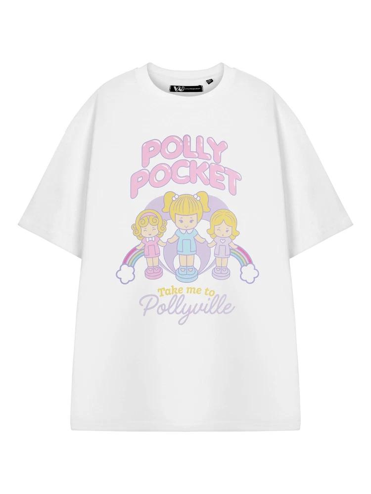 Polly pocket short sleeved tshirt womens white official merch