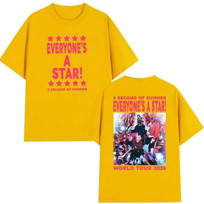 Seconds of Summer Everyones A Star Мировой Тур Мерч Футболка УНИСЕКС Женская Хлопковая Одежда Мода Хип-хоп С коротким рукавом