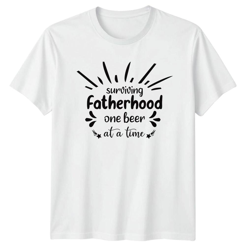 Surviving Fatherhood One Beer At A Time Funny Dad TShirt e