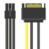 Кабель с разъемами SATA15Pin на 6Pin для питания видеокарты для сборки, модернизации или ремонта компьютеров