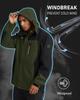 Demi-season Long Jacket Men's Hooded Windproof Water Resistant Rain Jacket Windbreaker 5 Pockets for Hiking,Fishing,Travel