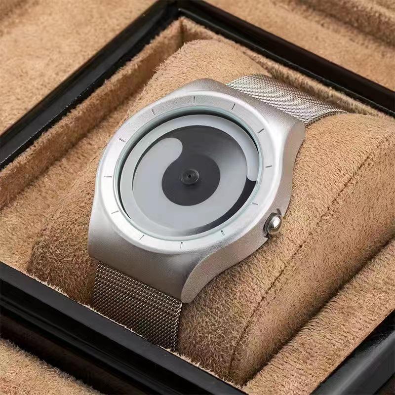 Инновационные мужские кварцевые часы Swirl без стрелок – Водонепроницаемые, Стильные и Идеальные для Студентов